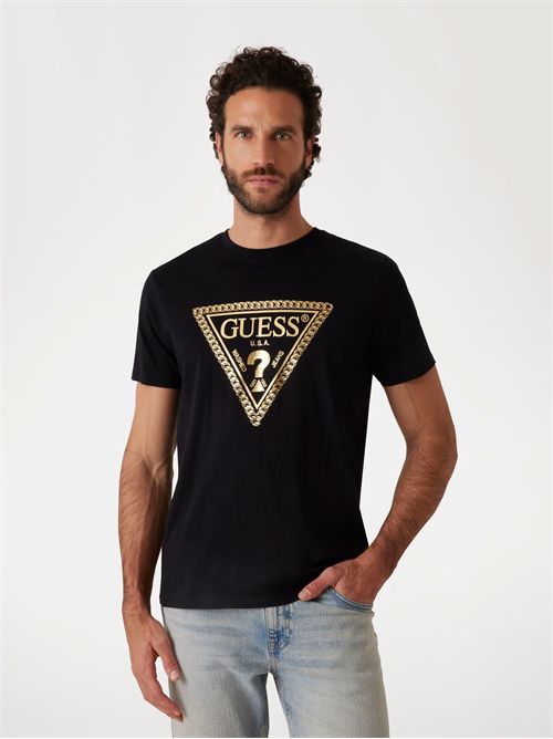 T-shirt in jersey manica corta. GUESS | M5RI49K9RM1/JBLK